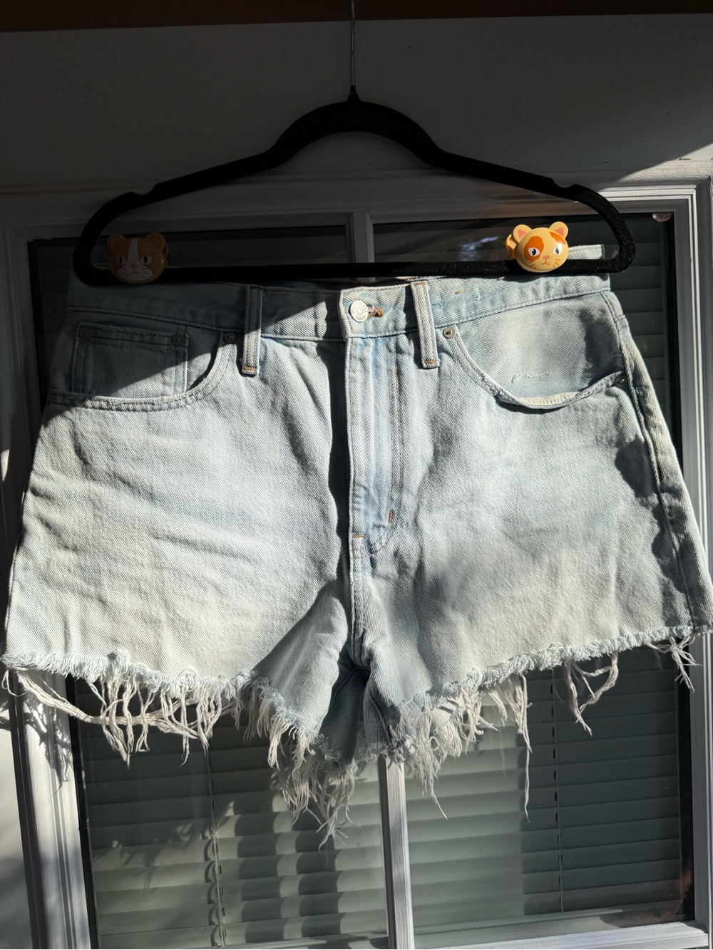 Madewell | Light Wash Denim Frayed Hem Women's Shorts